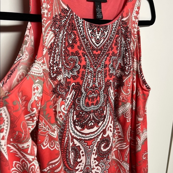 INC Red Paisley Midi Dress - Picture 3 of 6